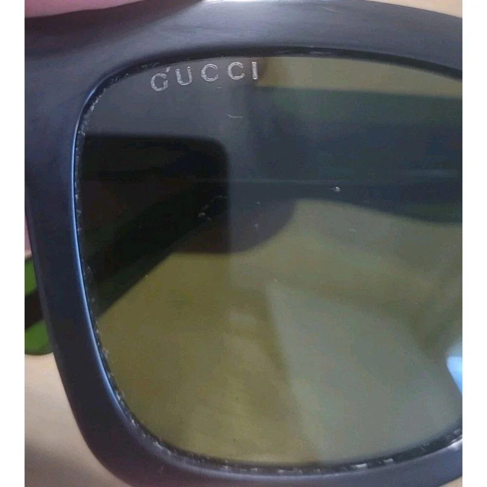GUCCI GG 0001S 002 BLACK RED GREEN AUTHENTIC SUNGLASSES 52-21
